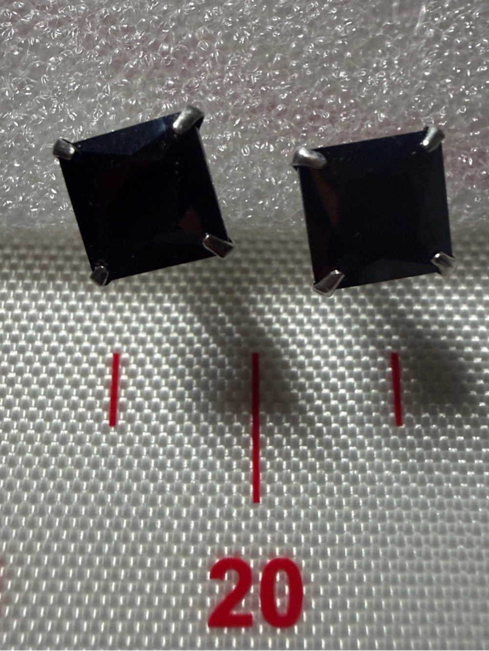 Square Princess-Cut Sterling Silver Stud Earrings